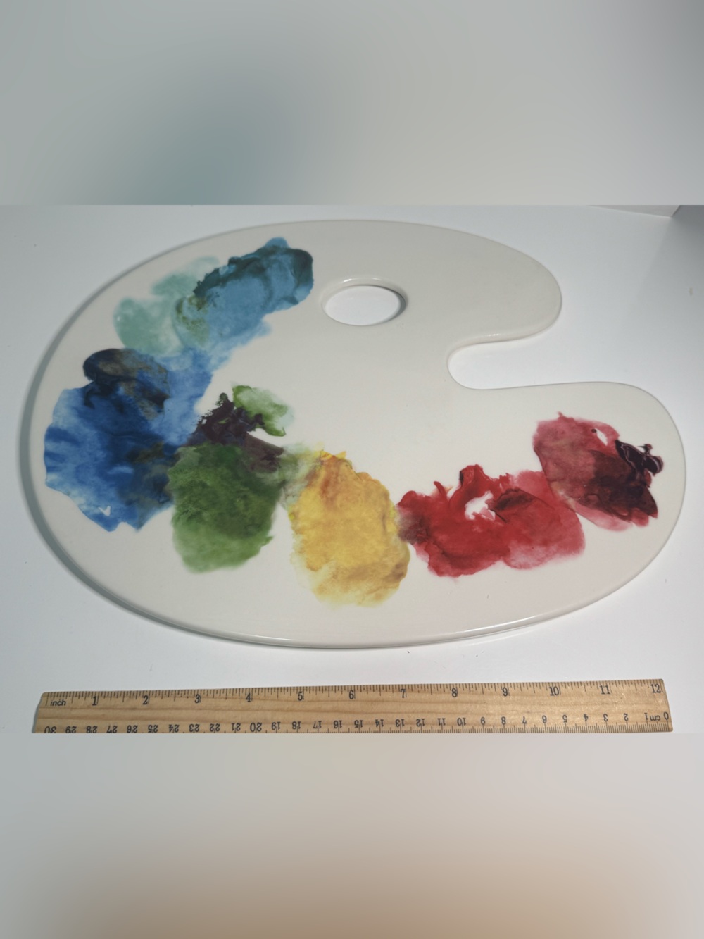 Fishs eddy Artist's Ceramic Paint Palette cheese server platter